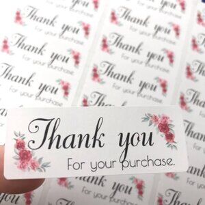 90 thank you for your purchase stickers